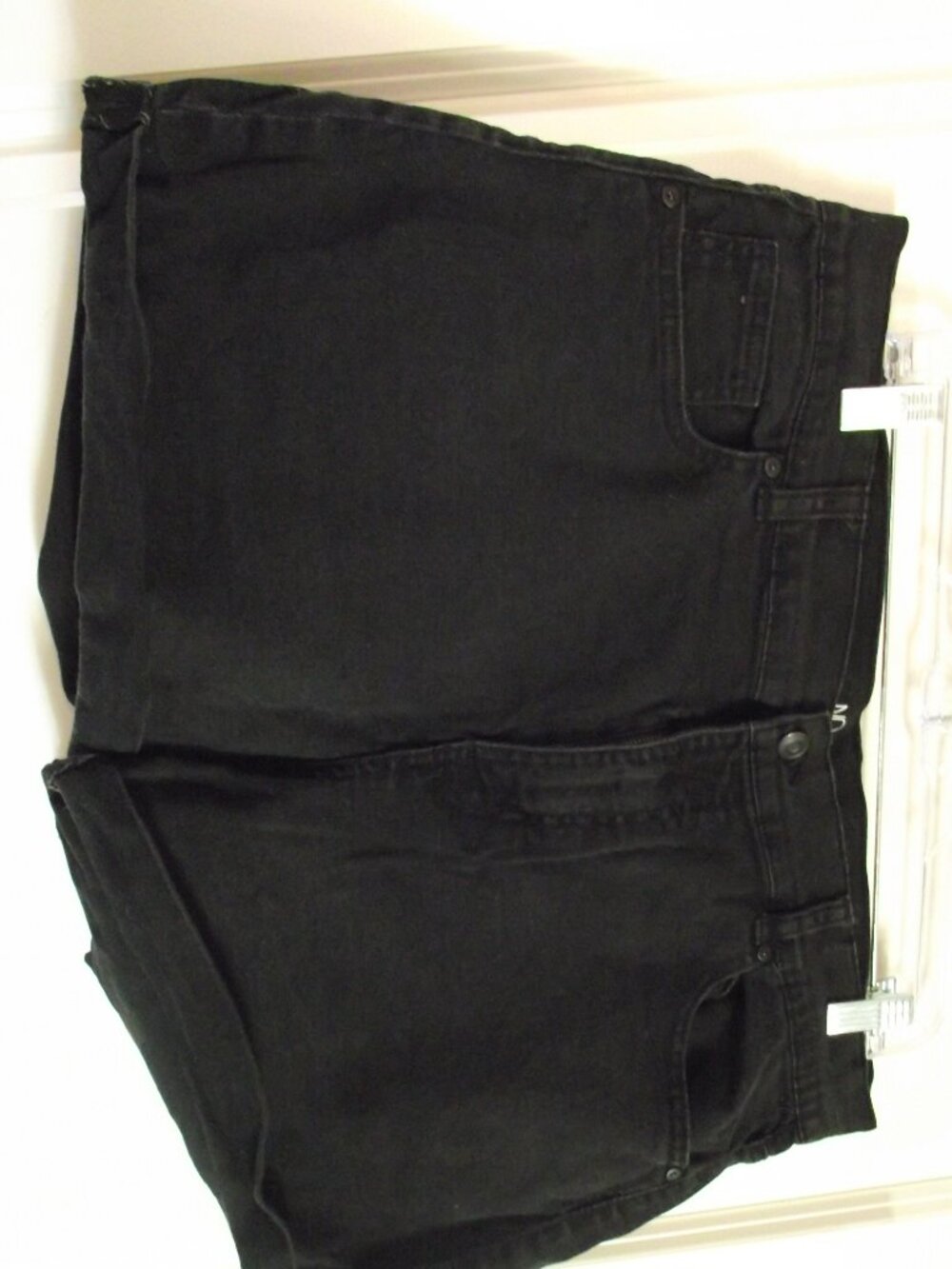 WOMENS sz.19 ~ No Boundaries ~ HIGH RISE BLACK DENIM CUT OFF SHORTS